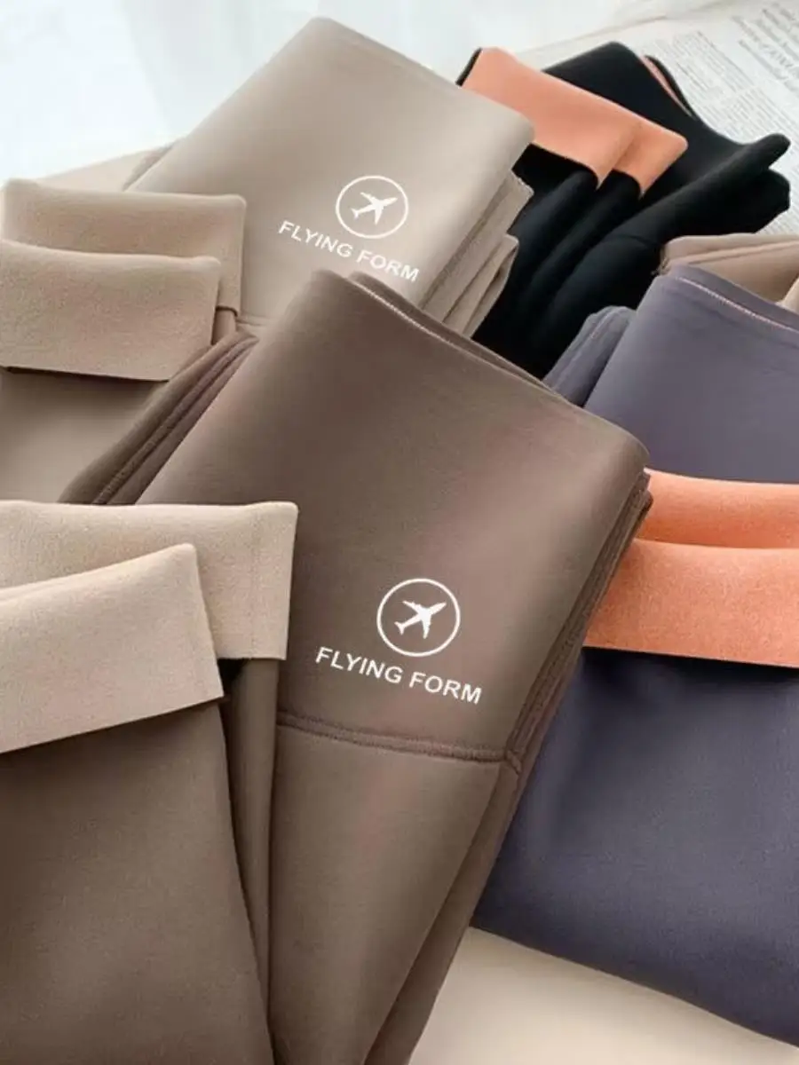 High-Waist Fce-Lined arkskin Yoga Pants Women's Thiened Warm Base Layer Pants Autumn Winter New Sle Outerwear