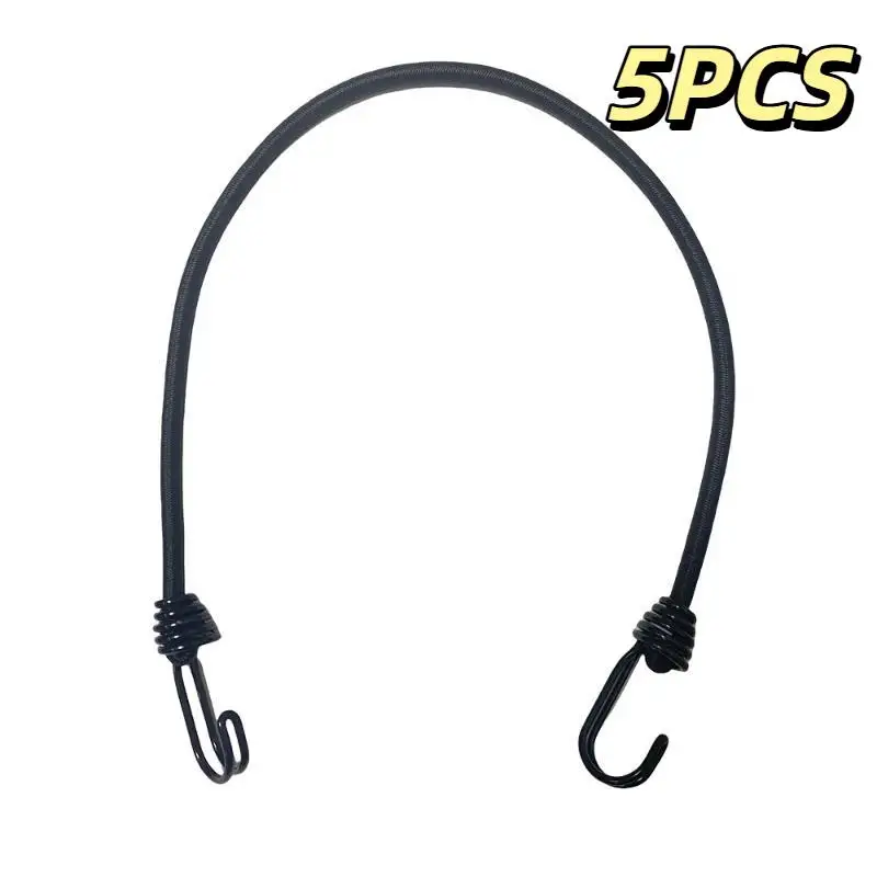 5Pcs 60cm Weather Resistant Latex Bungee Cords Heavy Duty Tie Down Straps for Bike Luggage Camping Outdoor Use