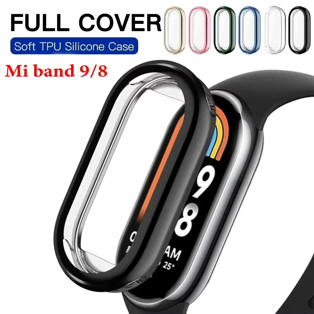 Full Cover Case For Xiaomi Mi Band 9 8 Screen Protec Mi Band 9 8 NFC Screen Protector Protective Case Watch CaseFor Mi band 8 9