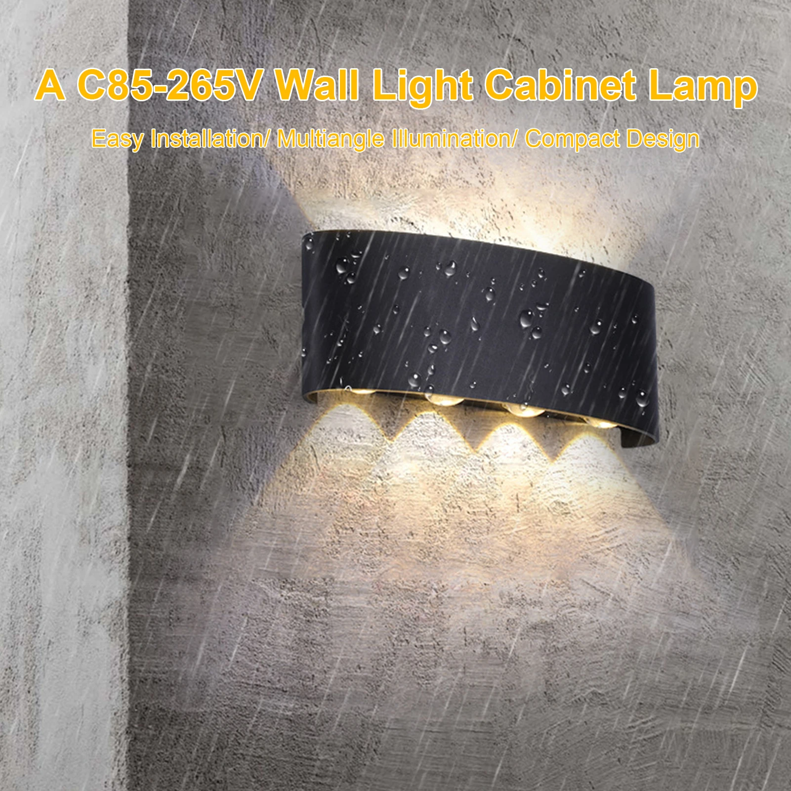 A C85-265V 6W Wall Light Cabinet Lamp IP65 Water Resistance for Corridor Wardrobe Cabinet Closet Cupboard IP65 Water Resistance