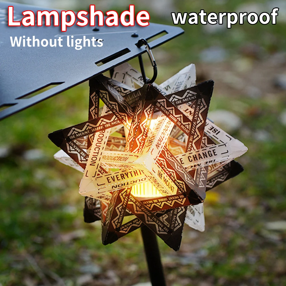 Outdoor Star Camping Light Shade Waterproof Atmosphere Lampshade Wear-Resistant Camping Lamp Cover for Outdoor Camping Tent