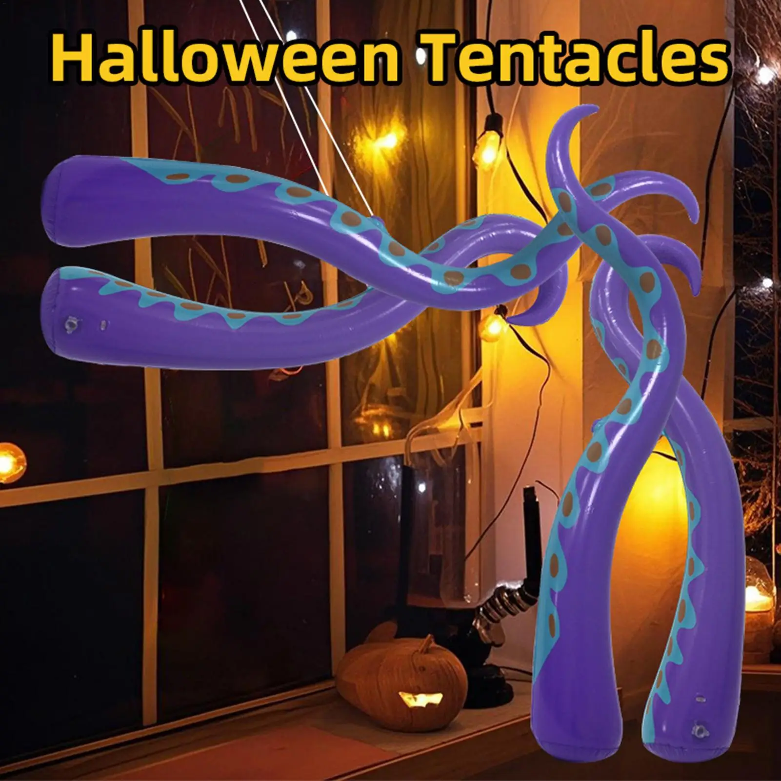 

4 Pieces Outdoor Giant Octopus Tentacles Halloween Puppet Halloween Inflatable Decor Holiday Party Yard Lawn Decoration