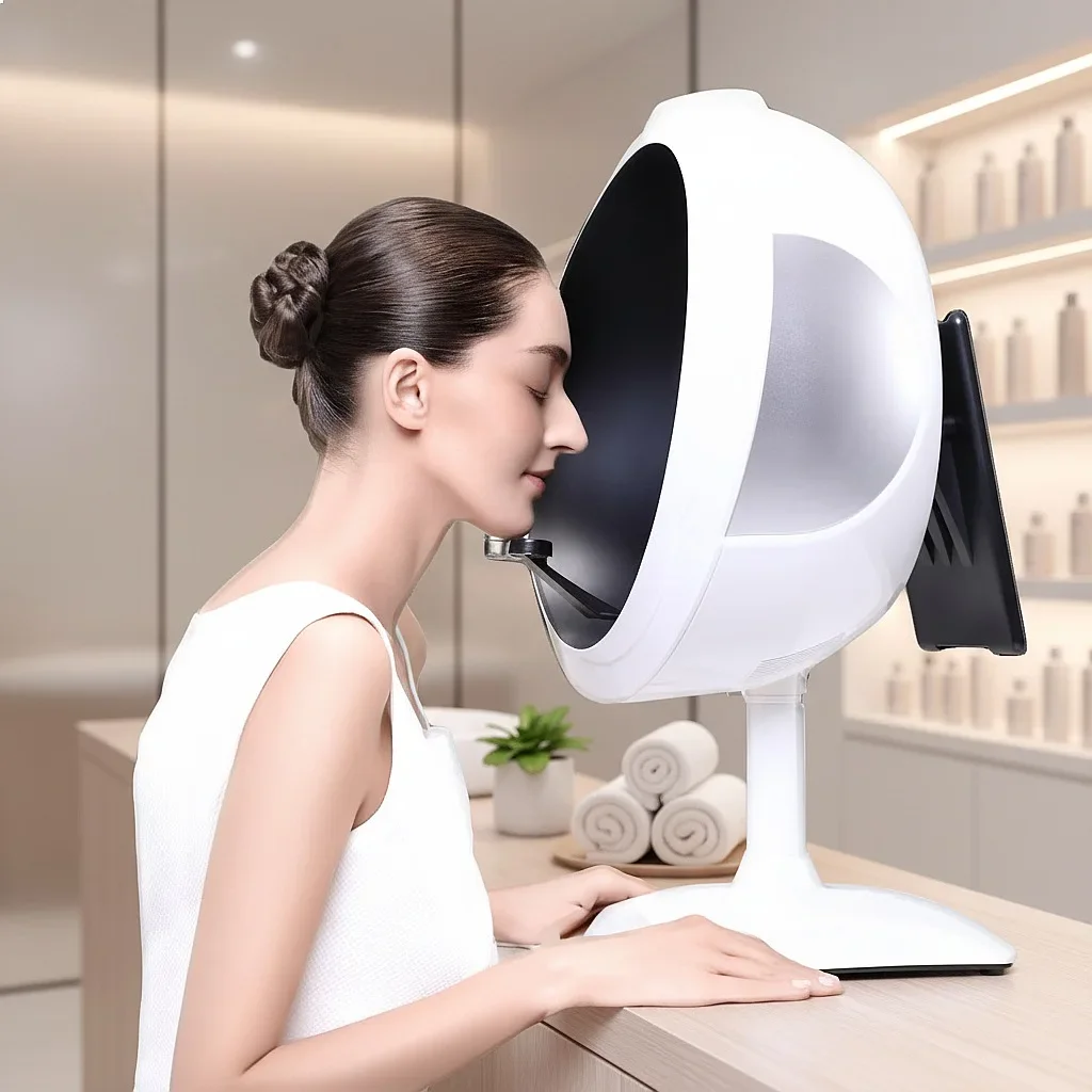 Smart AI Facial Skin Analyzer Mirror 5-Band LED Anti-Aging USB Control