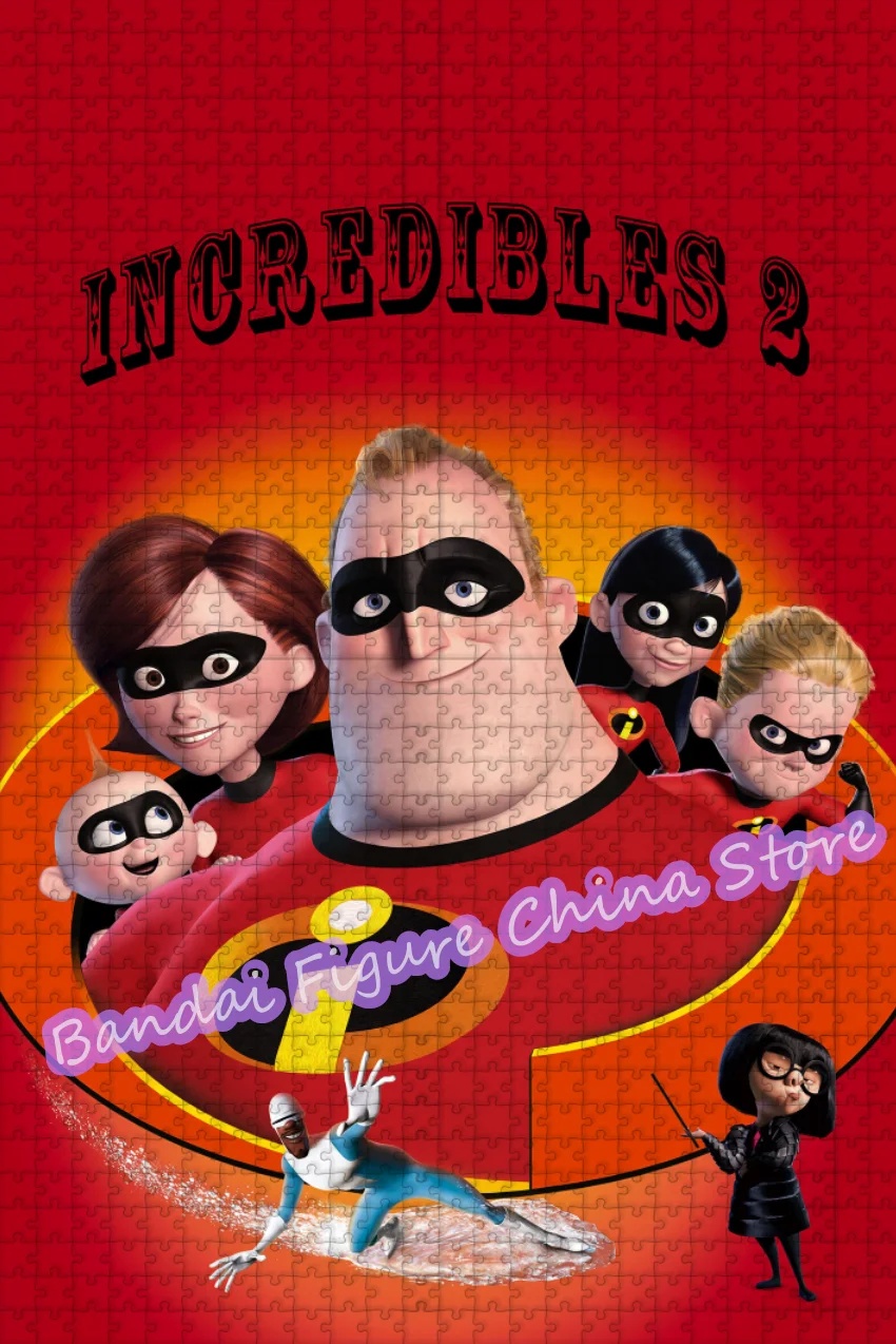 300/500/1000 Pieces Disney Incredibles 2 Jigsaw Puzzles Cartoon Superhero Family Puzzle for Kids Educational Game Toys Gifts