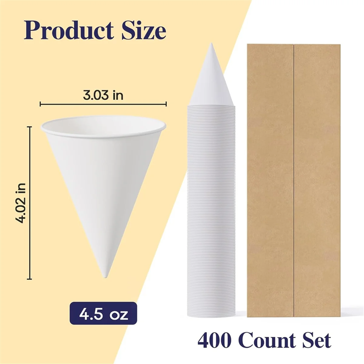 A62X 200 Count 4.5 OZ Snow Cone Cups, Ideal for Water, Ice Cream, Shaved Ice - Perfect for Parties, Gyms, Festivals