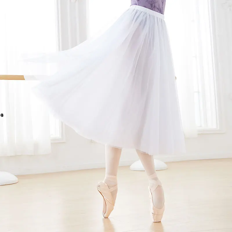 Váy Ballet 4/2 Lớp Long Vũ Váy Con Trưởng Thành Lưới Mềm Váy Múa Váy Hiệu Suất Váy Dành Cho Người Phụ Nữ