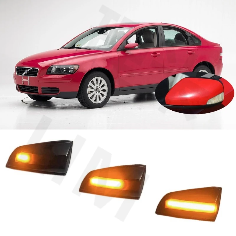ديناميكية LED الوامض مؤشر مرآة بدوره ضوء ، إشارة مكرر ، يصلح لفولفو S40 II MK2 MS 2003 2004 2005 2006 2007
