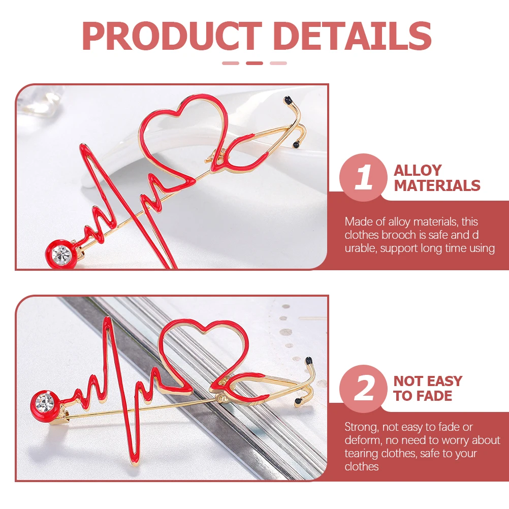 

Brooch Lapel Pin Alloy Safe Heartbeat Brooch For Clothes Durable Clothes Accessories Women Suit Nurse Backpack Aesthetic