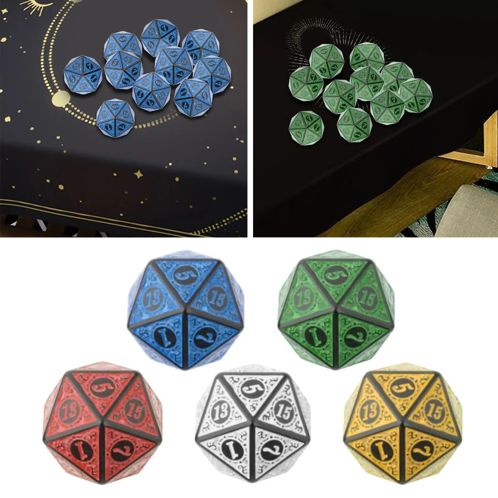 

20 Sided Set 10Pcs English Letters Wear Resistant Unique Accessories Acrylic