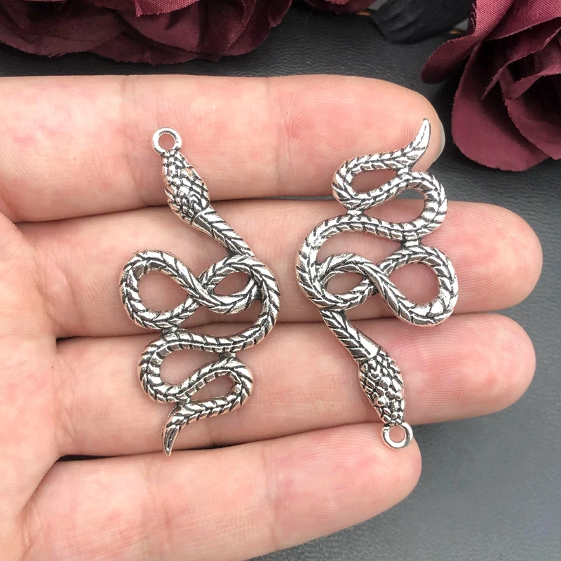 5 pcs Vintage Snake Shape Dangle DIY Jewelry Material Making Necklace Bracelet Accessories Wholesale