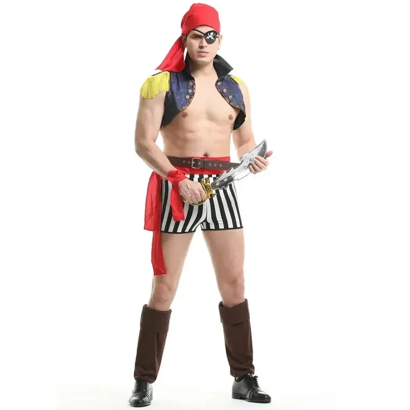 

Cosplay Sexy Pirate Lingerie Set Male Nightclub Games Role Play Exotic Porno Outfits