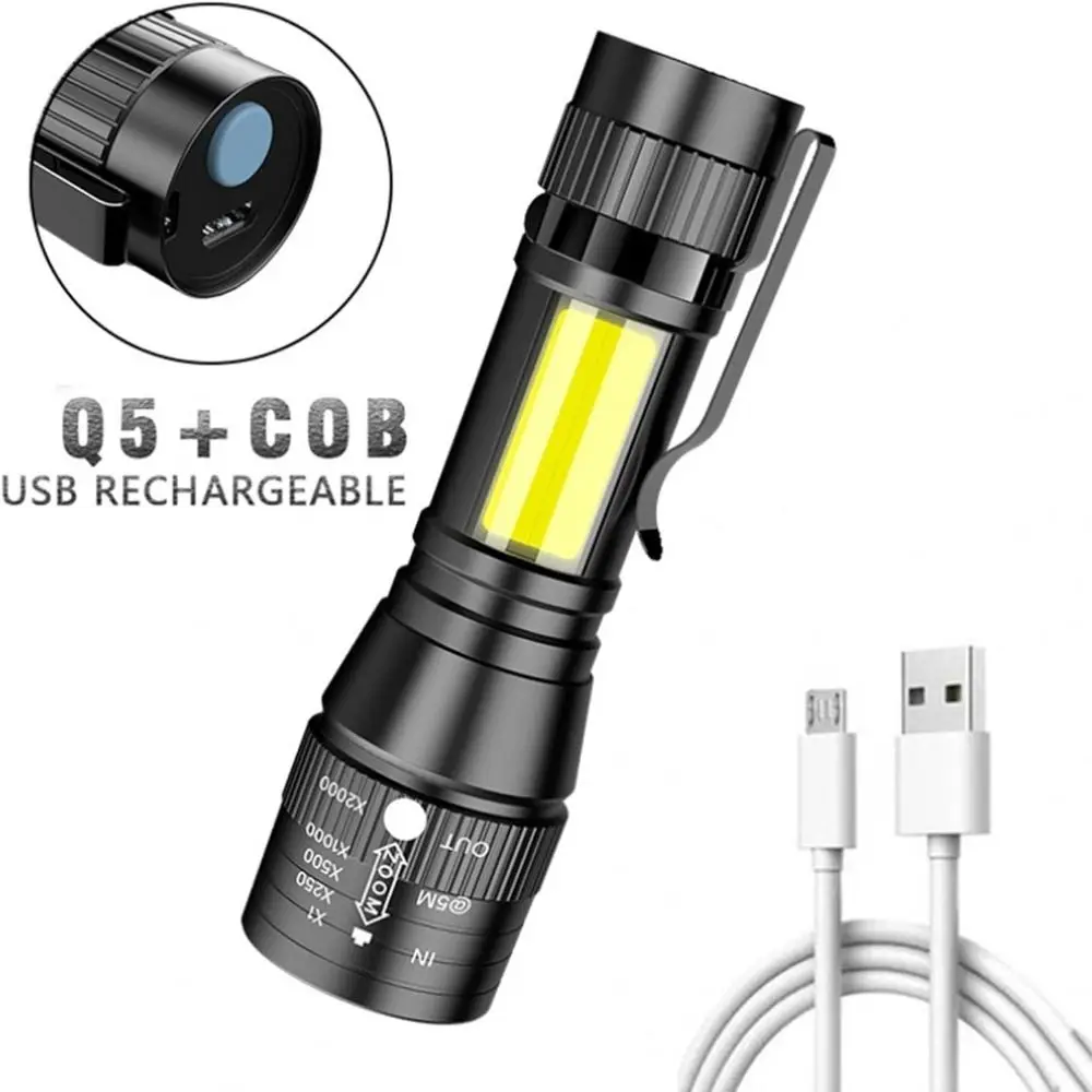 

Aluminium alloy LED Flashlight Waterproof Multimode Handheld Searchlight Rechargeable Telescopic Zoom Torch Light Outdoor