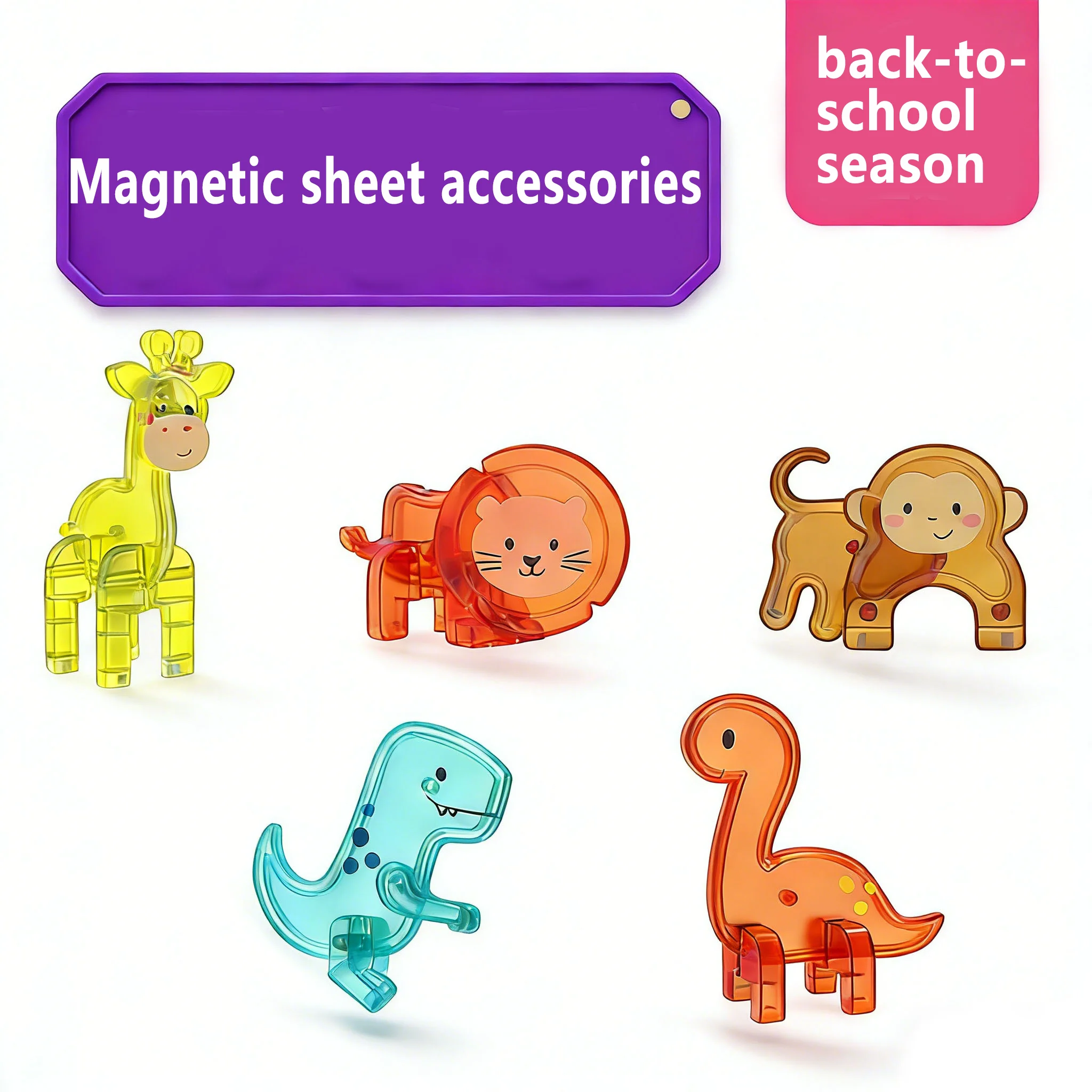 Accesorios de Juguetes de Azulejos Magnéticos, Animales Pequeños, Collage de Rompecabezas para Niños, Adecuado para Regalos de Cumpleaños y Días Festivos