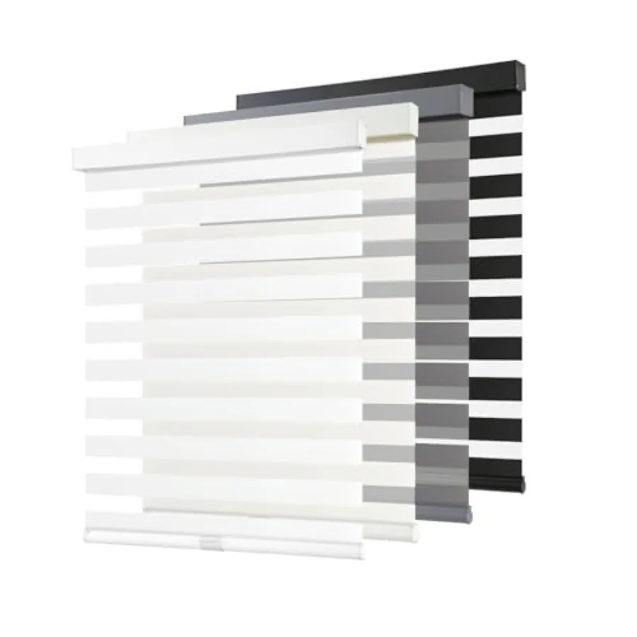 

Cordless Zebra Blinds for Windows Pull Down Roller Window Shades Dual Layer Light Filtering Privacy for Day and Night Free-Stop