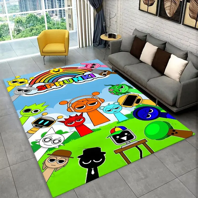 Music Sprunki Incredibox Game Non-Slip Area Rug for Living Room,Bedroom,Playroom,Soft Carpet Floor Mat Home Decor Rug Kids Room view 2