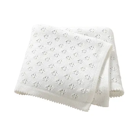 Cotton Knit Baby Blankets Newborn Boys Girls Bedding Cellular 90*70cm Infantil Stroller Swaddling Wrap Plaid Fashion Solid Color