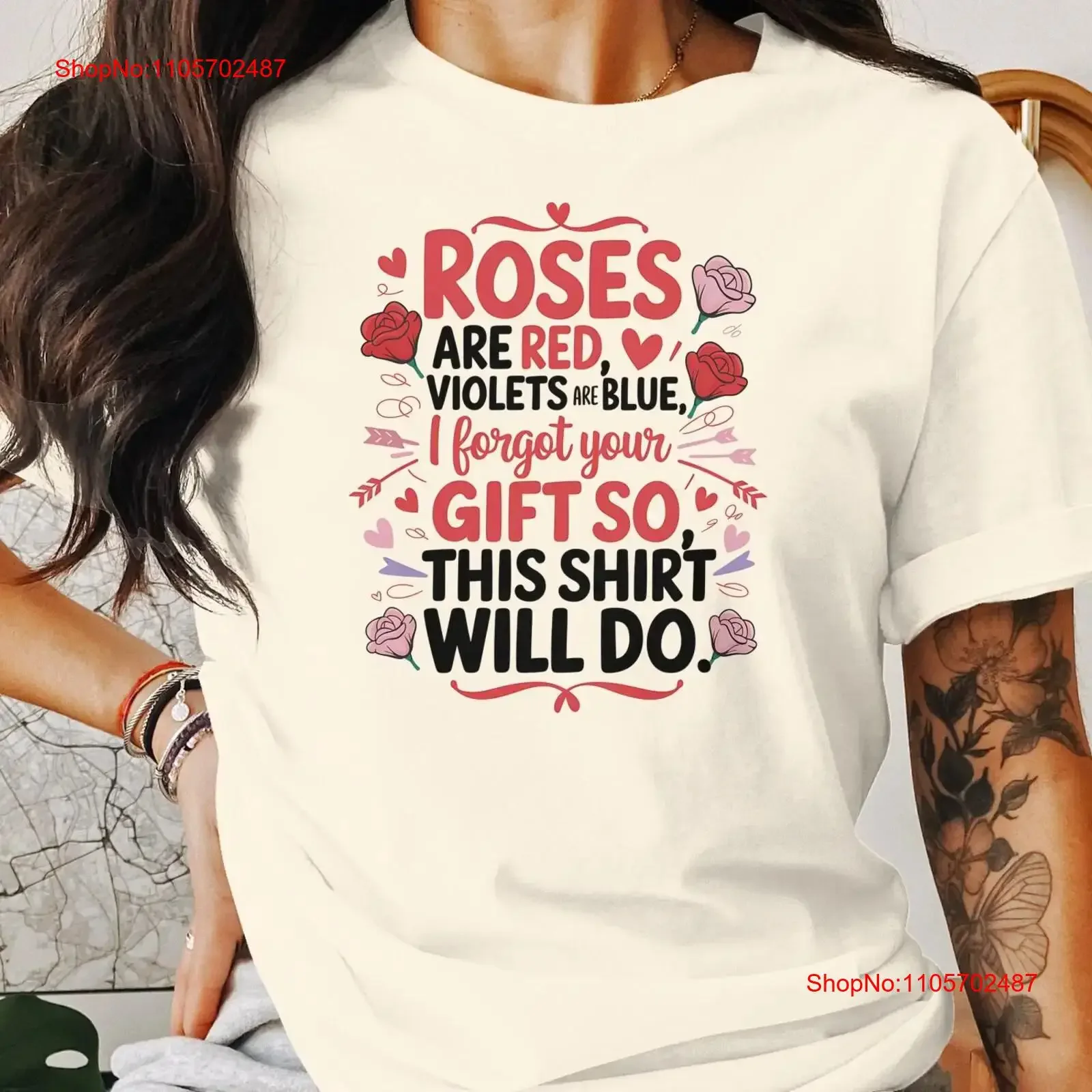 T-shirt humoristique « Funny Roses Are Red Poem » – Idée de dernière minute, Apologie inattendue pour lui/elle – Vintage, délavé, doux, décontracté, respirant
