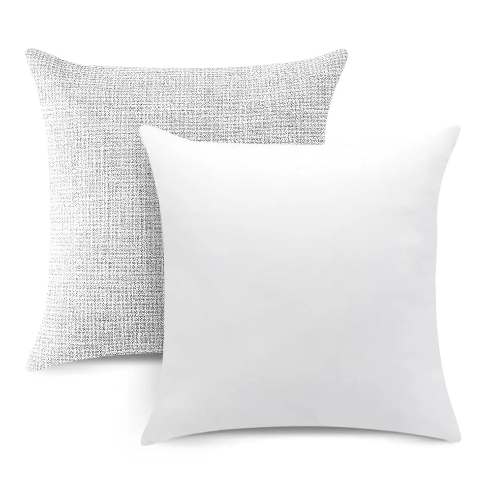 

Set Of 2 Linen Throw Pillow Covers With Inserts Luded Decorative Square Pillowcases With Inserts 20X20 H For Home Decor Sofa