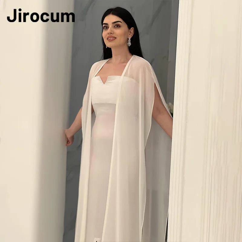 Jirocum-Elegante Sereia Prom Vestidos das Mulheres, Chiffon Party Evening Gown, Xale das Mulheres, Comprimento do Tornozelo, Arábia Saudita, Vestido Especial Ocasião