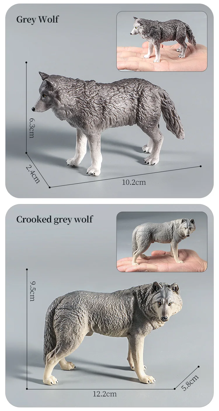 Lernspielzeug-Figuren-Set mit Waldtieren – Wolf, Fuchs, Hyäne, realistische Dschungel-Zoo-Tiermodelle, Weihnachtsgeschenk für Kinder – Detail 11
