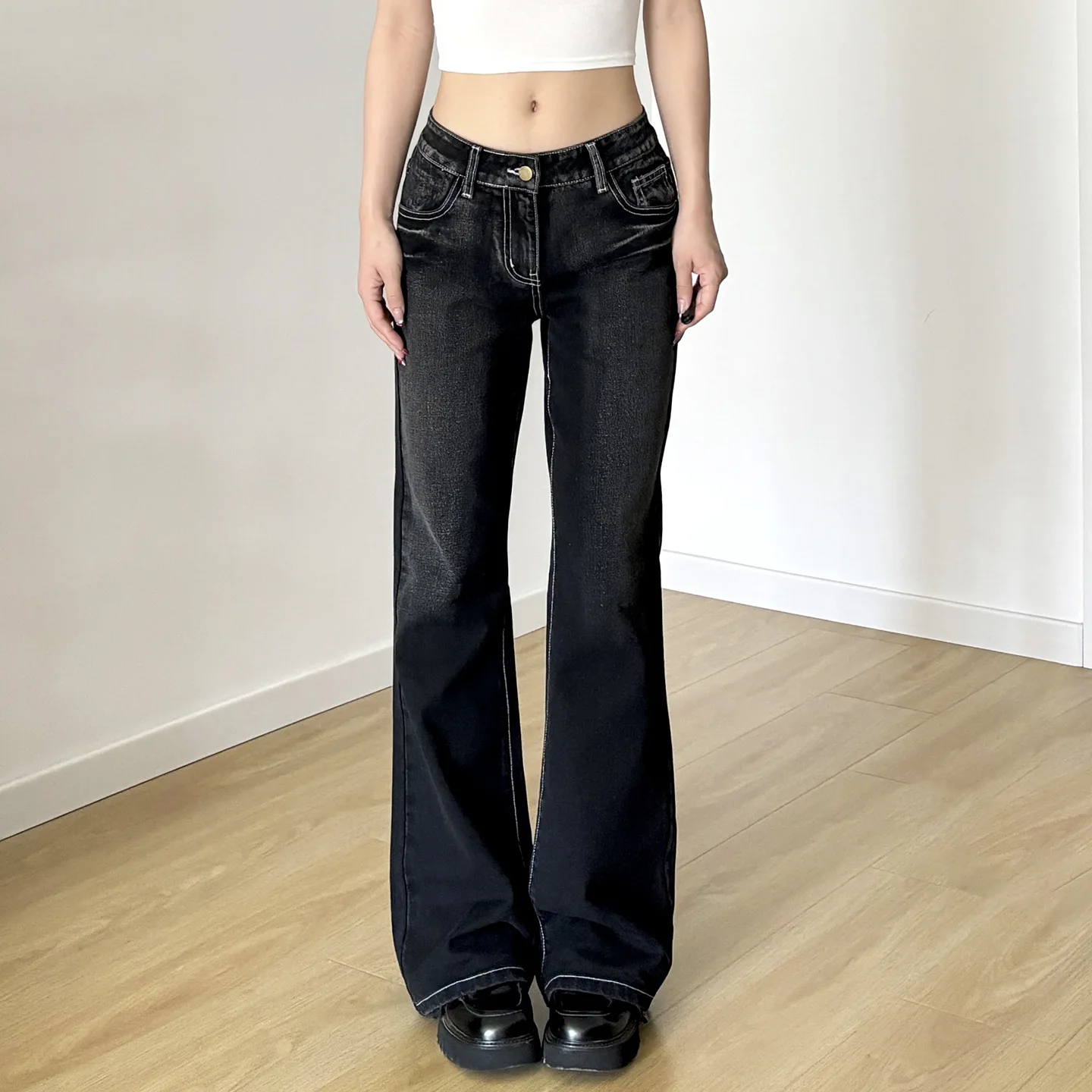 

Облегающие прямые джинсовые джинсы с высокой талией в стиле ретро, женские летние джинсы китайского бренда