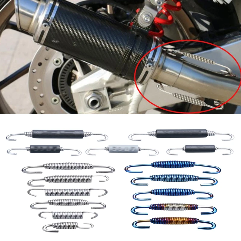 1PCS 43mm-85mm Motorcycle Exhaust Spring Hooks Stainless Steel Exhaust Front Middle Link Pipe Rotatable Muffler Springs