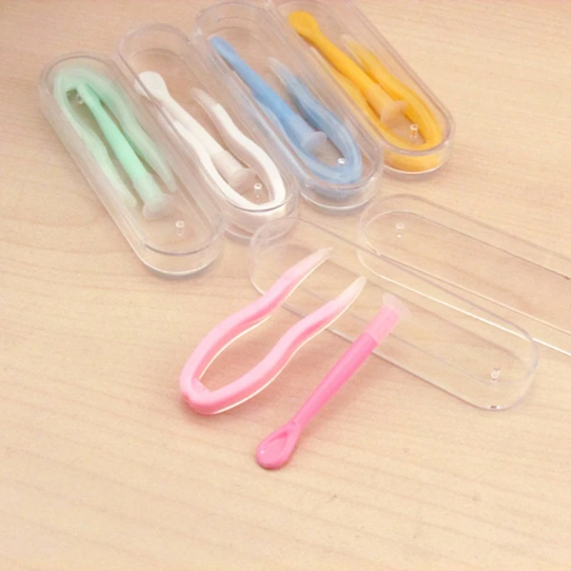 เครื่องมือสวมแว่นตา คีมชิ้นเดียว แท่งดูดขนาดเล็ก คลิปหนีบคอนแทคเลนส์ อุปกรณ์คอนแทคเลนส์ มีให้เลือก 5 สี