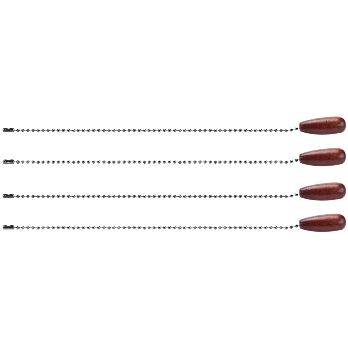 Cadena de madera para ventilador de techo, accesorio de extensión para lámpara, Color nogal, 4 unidades