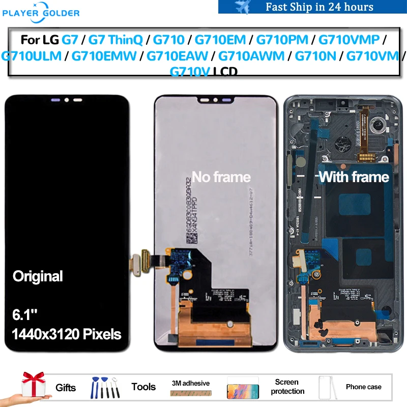 Original For LG G7 ThinQ G710 G710N G710EM G710ULM G710EMW G710AWM Pantalla lcd Display Touch Panel Screen Digitizer Assembly