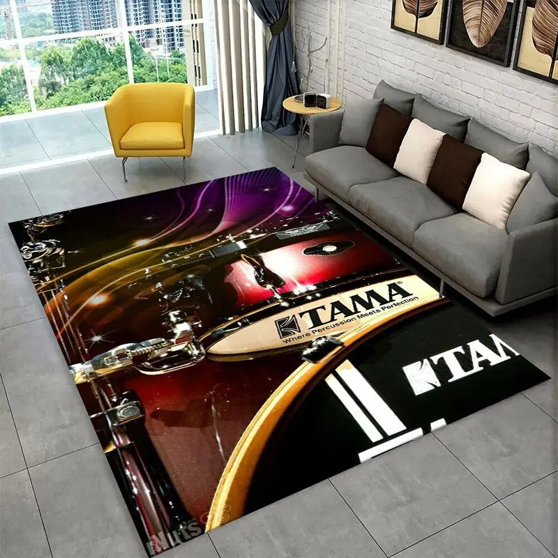 Retro Drum Set Music Instruments Drum Kit Large Area Rug Non-slip Durable Carpet for Bedroom Living Room Sofa Doormat Home Decor - view 6