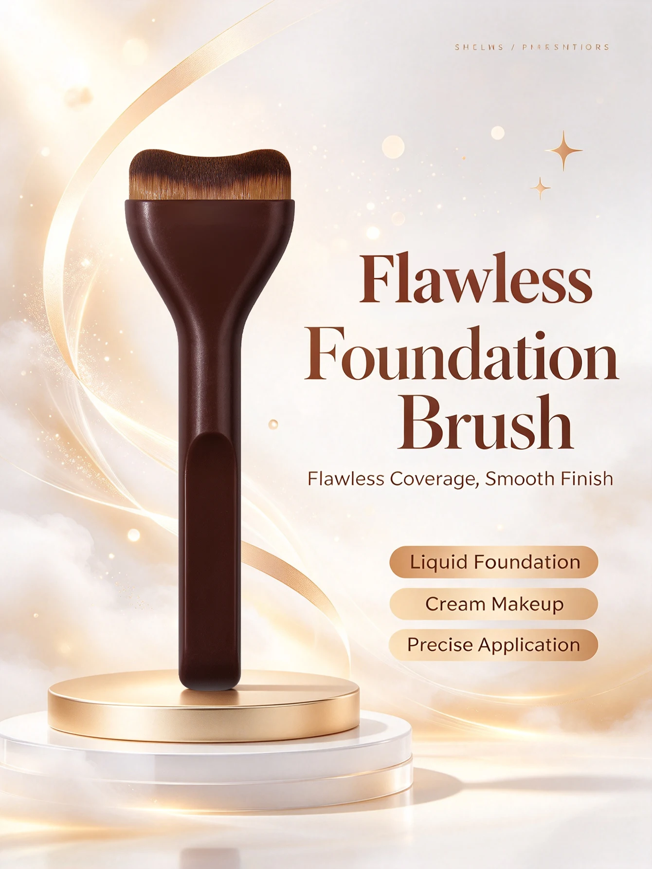 Professional Foundation & Mask Brush, Soft Nylon Bristles, Aluminum Ferrule, for BB Cream & Liquid Foundation, Portable MakeupTo