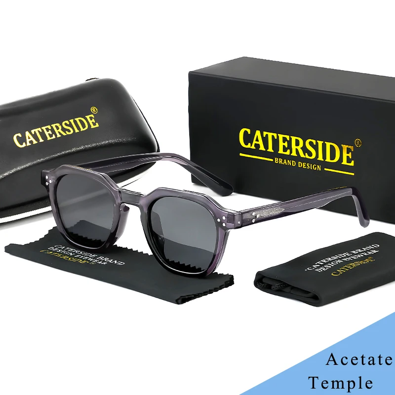 CATERSIDE Retro Polarisierte Sonnenbrille Männer Acetat Tempel/TR Rahmen Polygon Frauen Sonnenbrille Hohe Qualität Reise UV400 Brillen – Detail 25