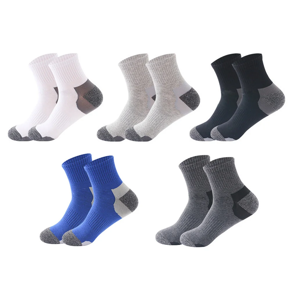 5 أزواج من الجوارب الرياضية القطنية للتبريد البدني المسامي، جوارب مريحة مضادة للاحتكاك للبالغين، ملابس رياضية للجري وركوب الدراجات