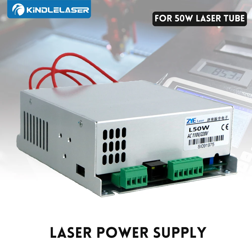 KINDLELASER 50W CO2 Laser Power Supply MYJG-50W NW 110V/220V for Laser Tube Engraving Cutting Machine