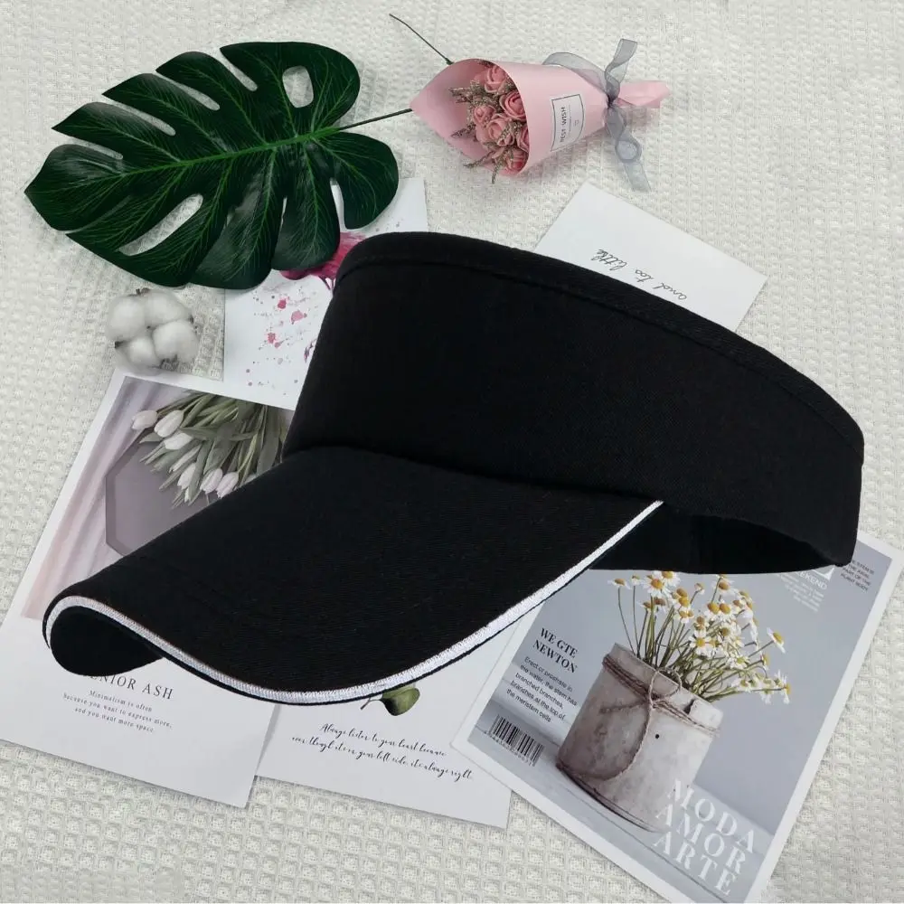 قبعات الشمس الهوائية الفارغة للصيف قابلة للتنفس، حاجب من الشمس للحماية من الأشعة فوق البنفسجية، قبعة واقية من الشمس للتنس، قبعة مريحة من القطن فارغة من الشمس