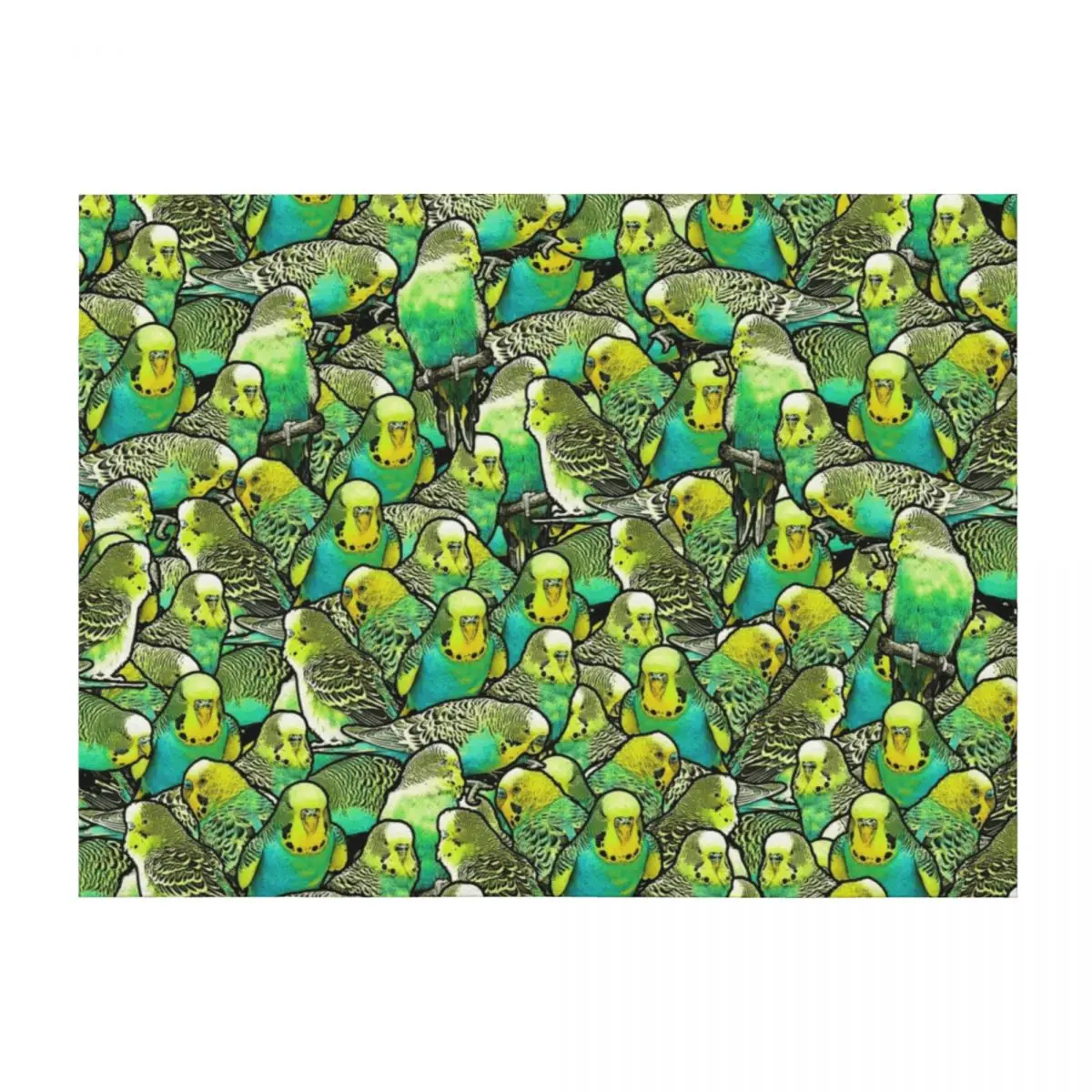 

Budgie Pattern Throw Blanket Soft Big Stuffeds Thermal Tourist Blankets