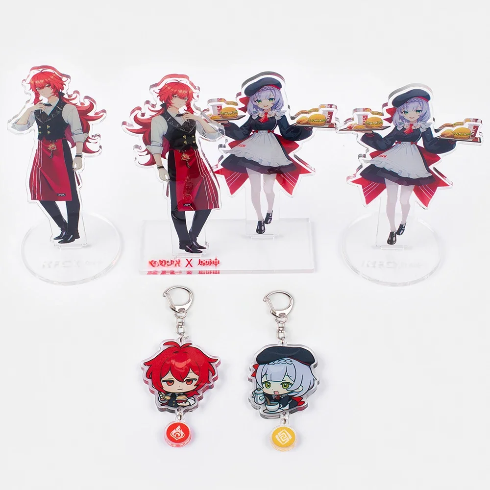 Anime Genshin Impact Noelle Encer Ragnvindr Cosplay Kartun Tanda Berdiri Akrilik Figur Berdiri Ornamen Desktop Hadiah Penggemar Maskot