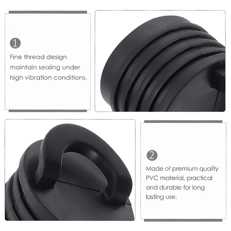 4 Pack Universal PVC Rubber Drain Plugs for Kayak Canoe Dinghy Boat Marine Boat Accessories Water Stopper Sealing Plugs view 2