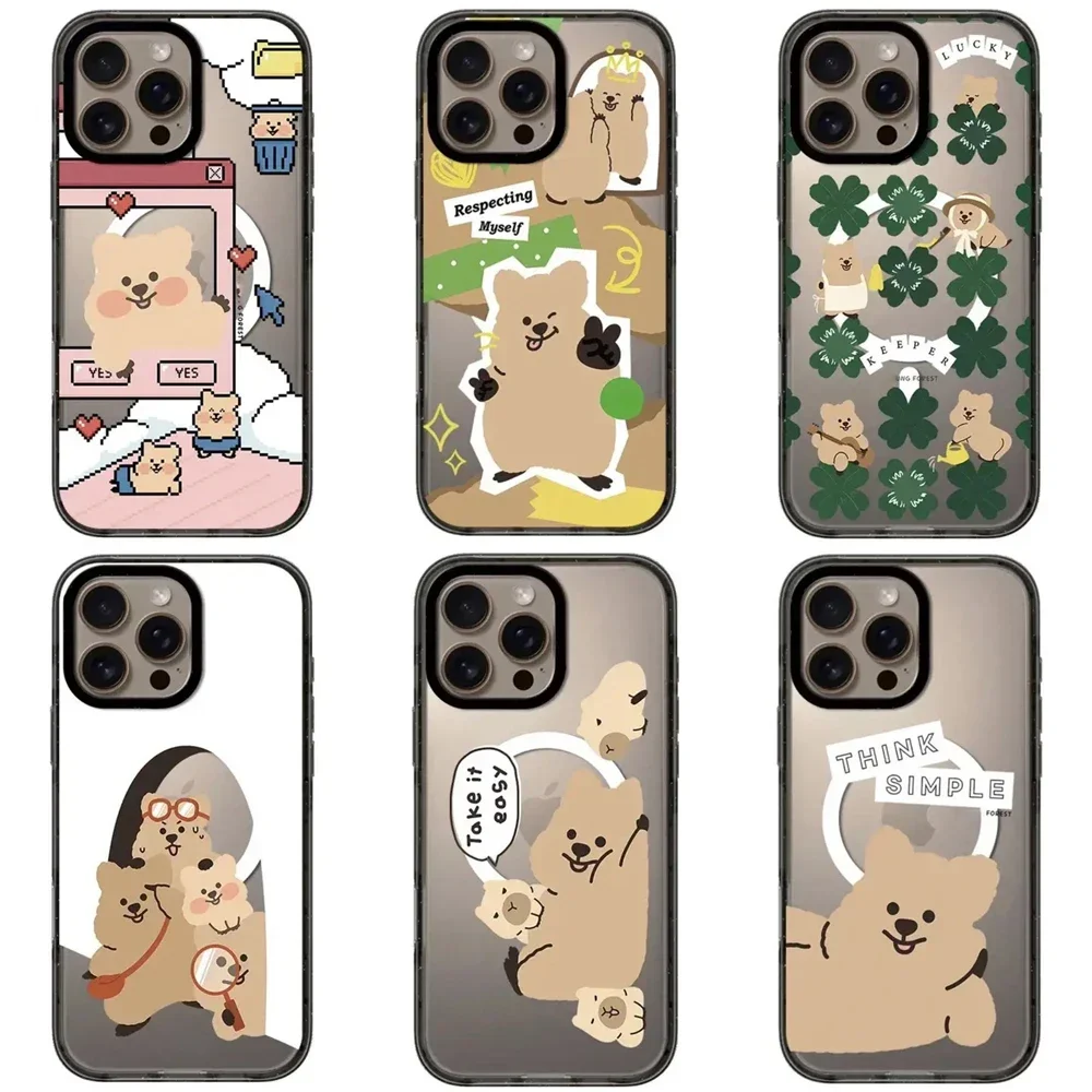 

Cartoon Bear Capybara 2.0 Acrylic Black Border iPhone 12 13 14 15 16 Pro Max Case - Protective iPhone Case with MagSafe