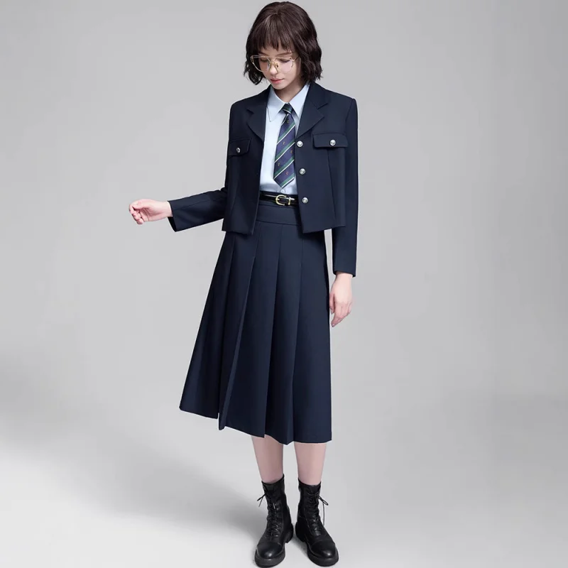 Blazer court blanc cassé pour femmes, nouveau Style printemps et automne, déplacements au lieu de travail, tenue de petite professeur, costume formel pour femmes