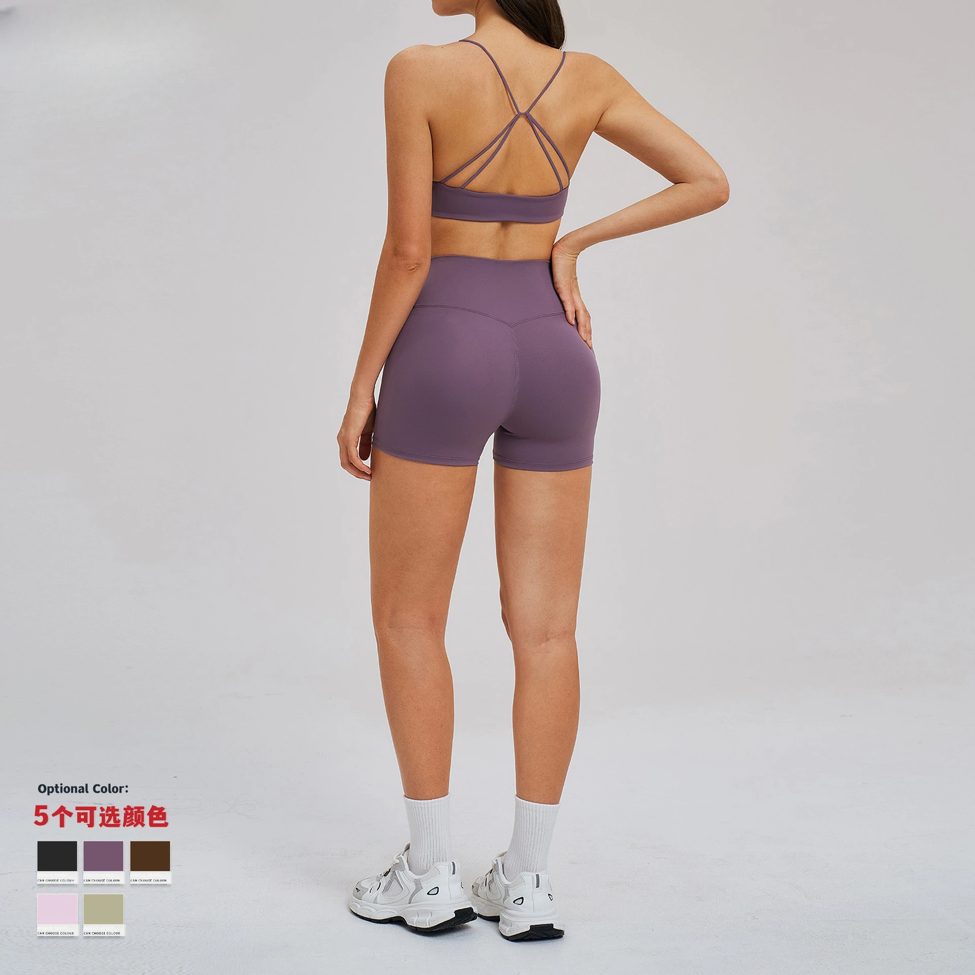 Women Twist‑Front Padded Sports Bra Brushed Push‑up Seamless Beautiful Back Yoga Gym Workout Crop Top