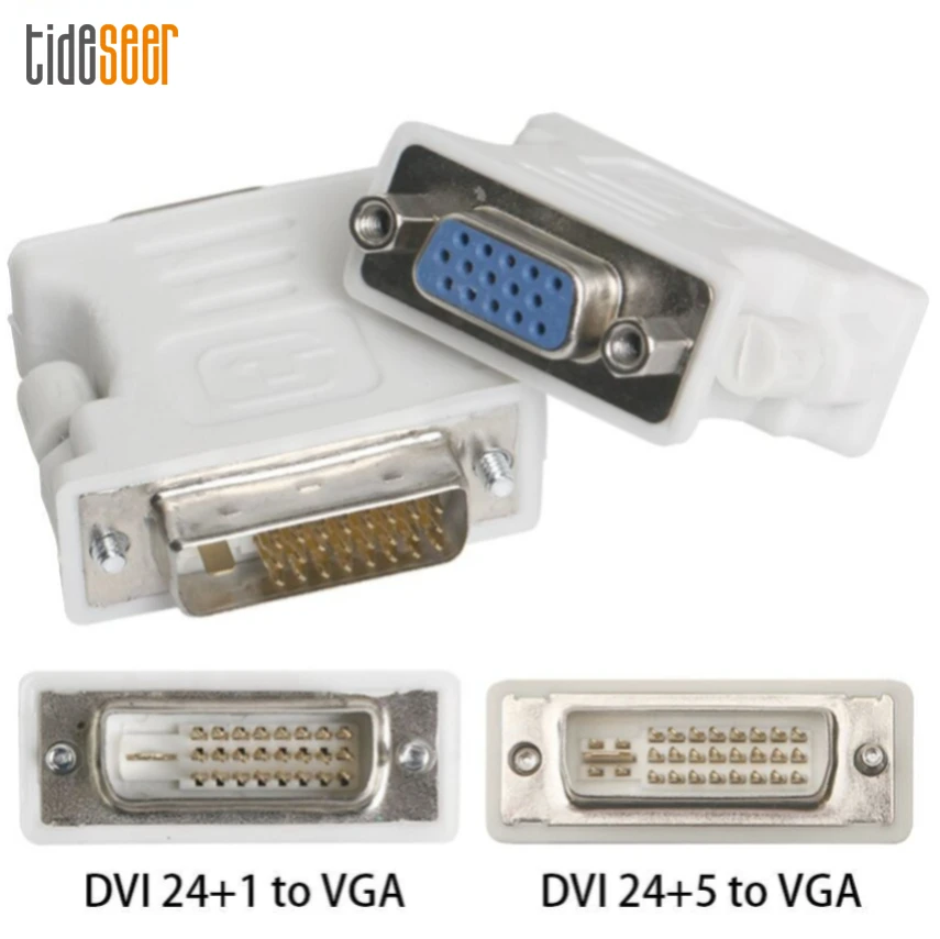 

100pcs 1080P 24+5 24+1 DVI Male To VGA Female Converter Adapter for Projector HD Monitor