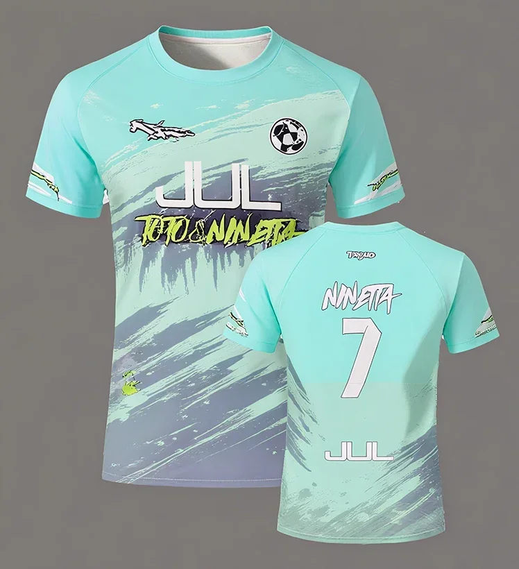 JUL 3D Series 90-Minute Soccer T-Shirt, Men's Summer Quick-Dry Sports T-Shirt, Round Neck Loose Fit T-Shirt