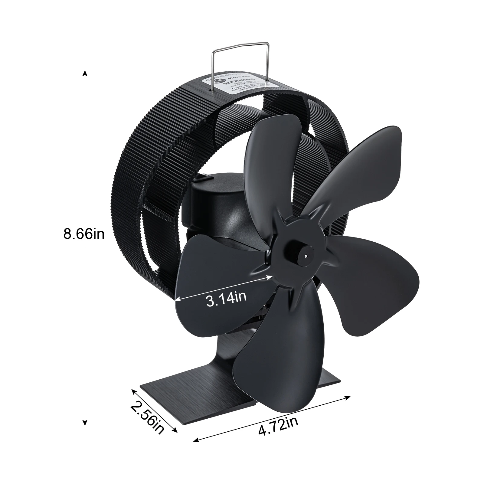 Ventilador de fogão movido a calor, 5 lâminas, queimador de madeira, lareira, aquecedor de inverno, distribuição de calor eficiente para casa,