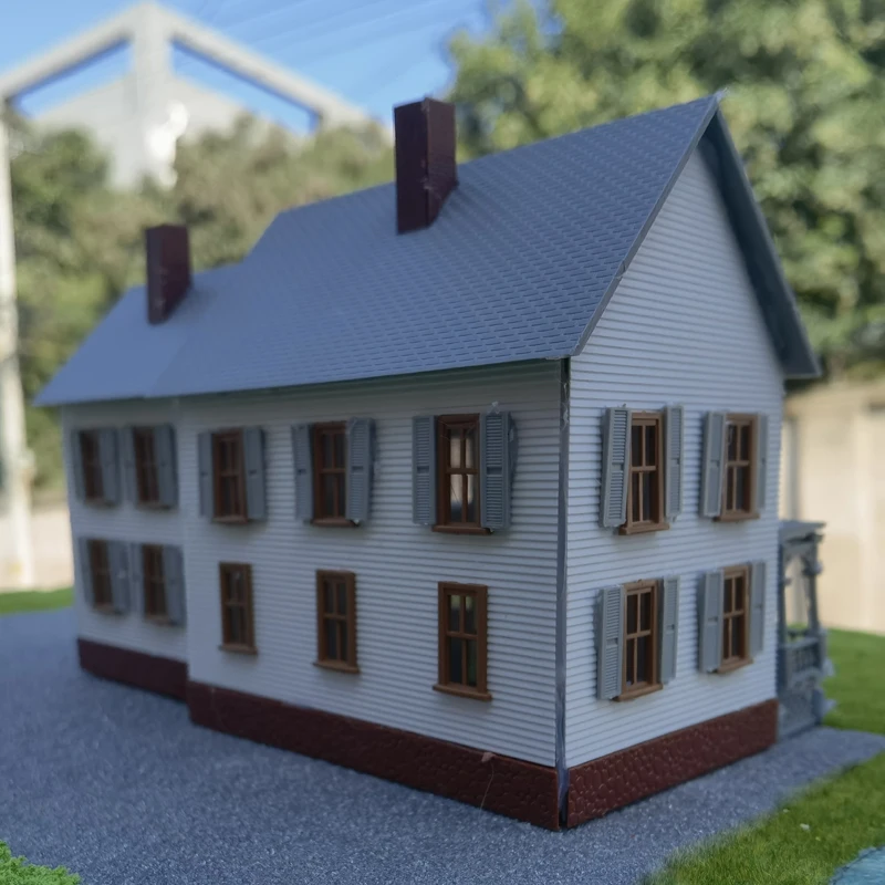 Model domu mieszkalnego w skali 1:87 w europejskim amerykańskim stylu Model supermarketu na zakupy w skali Model pociągu układ kolejowy