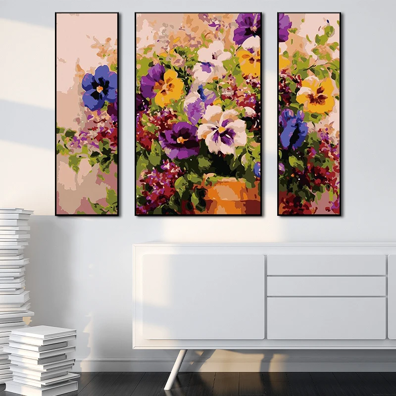 

GATYZTORY Oil Painting Flower Kits Handpainted Picture By Number Vase Drawing On Canvas Home Decoration DIY Gift