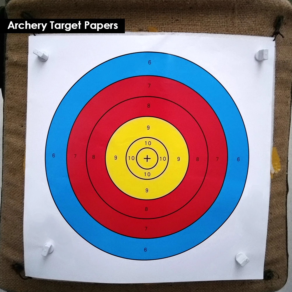 10Pcs Archery Range Paper Targets Portable Archery Targets Paper Archery Practice Targets 15.6x15.6 Inch for Shooting Hunting