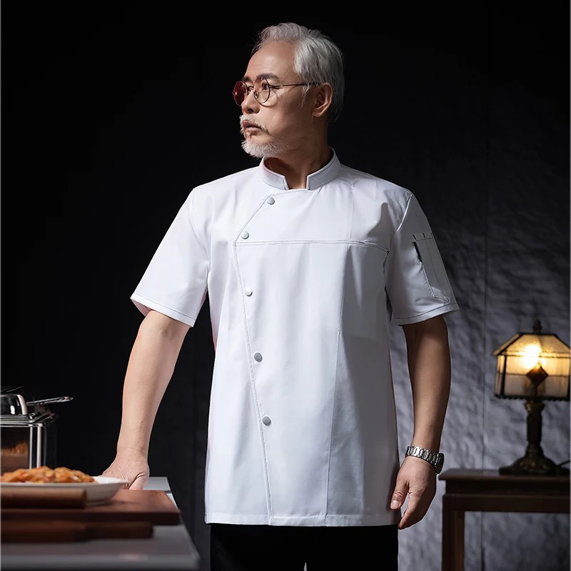 Одежда для официанта, рабочая одежда для ресторана, комбинезоны с коротким рукавом, рабочий костюм, Комбинезоны для шеф-повара