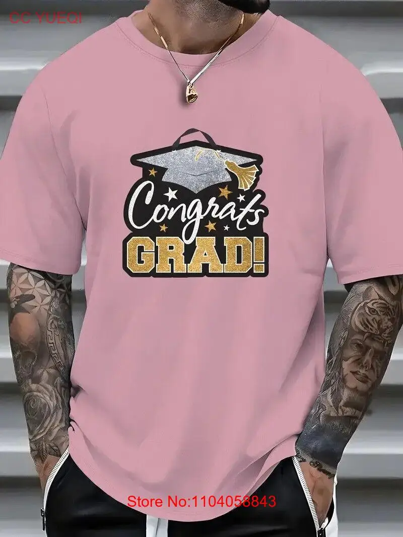 INSPIRATIONS .. GRADUATION UNISEX T-SHIRT PINK CONGRATS GRAD .. SIZE SMALL