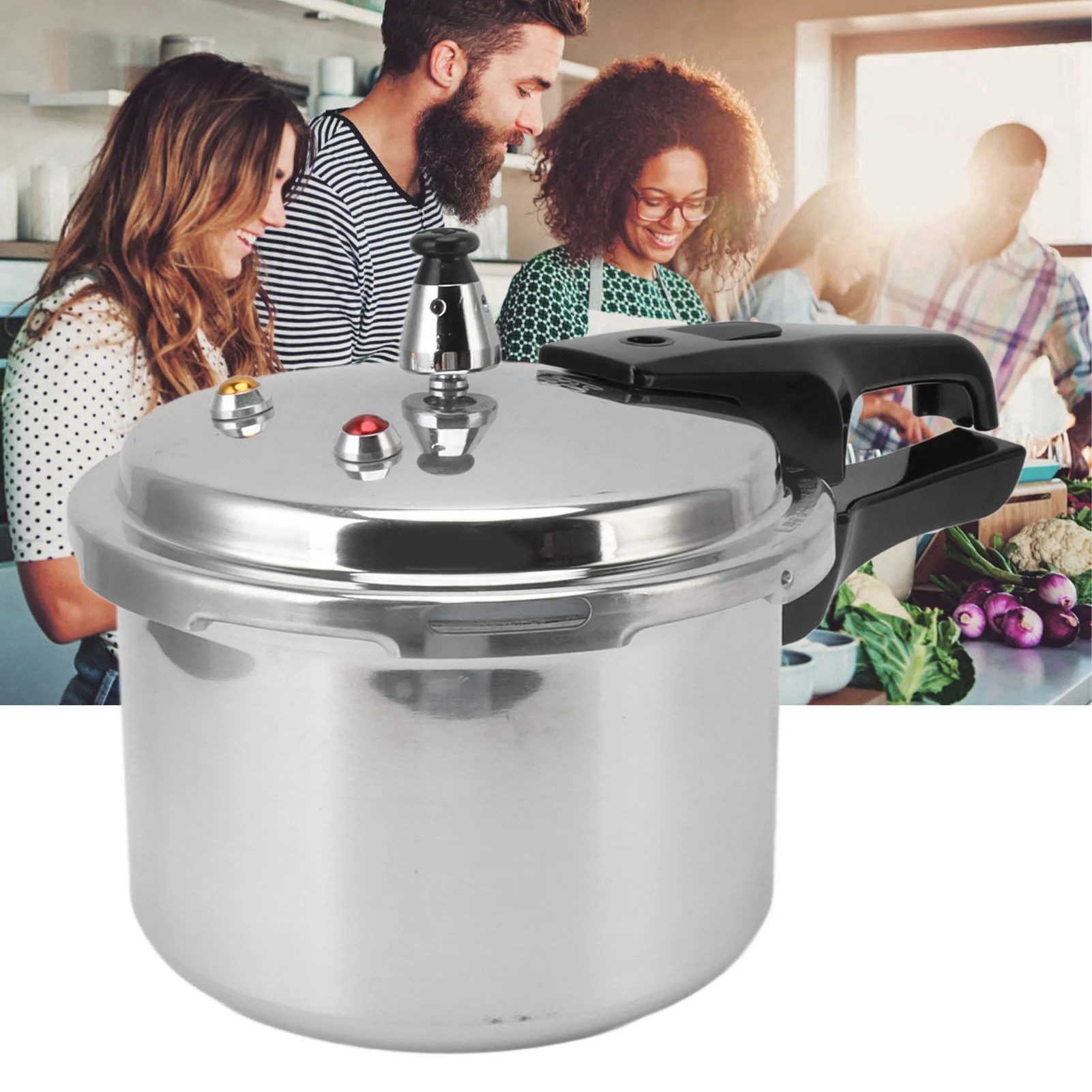 

3 Liter Aluminium Alloy Pressure Cooker Suitable Gas Stove is Suitable for Cooking Beans, Meats, Vegetables, Soups and More